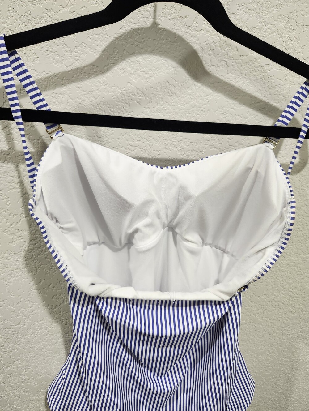 Liz Claiborne Size 14 Blue And White Striped Tankini - Picture 3 of 5